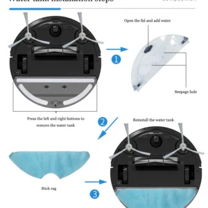 Factory Water tank Mopping Sweeper Vacuum Smart Auto Recharge Vacuum Cleaner Robot Wholesale Supplier - Image 4