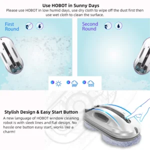 Hobot R3 Window Cleaning Robot,  Glass Smart APP WiFi AI Voice Remote Control Automatic Window Cleaning Robot with Ultra Spray - Image 5
