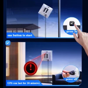 Window Cleaner Robot Dual Water Spray Remote Control Electric Glass Wall Cleaning High Vacuum Suction Window Washer Anti-falling - Image 5