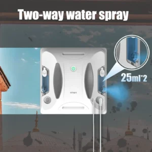 Two-Way Water Spray Smart Robot Window Washer W6 Anti-Drop 10 Language Options Remote Control Electric for Household Car Use - Image 3