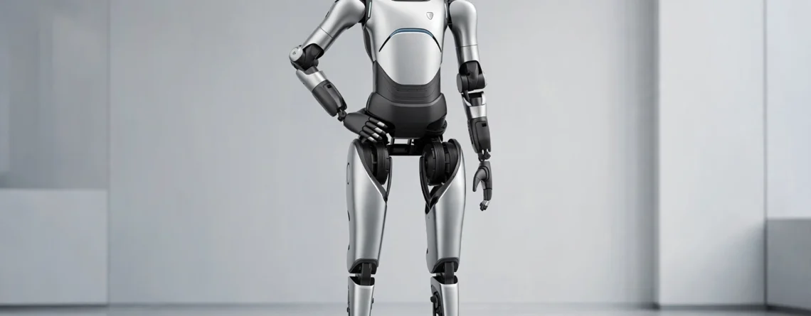 Agibot A2 style humanoid robot, full body studio photo