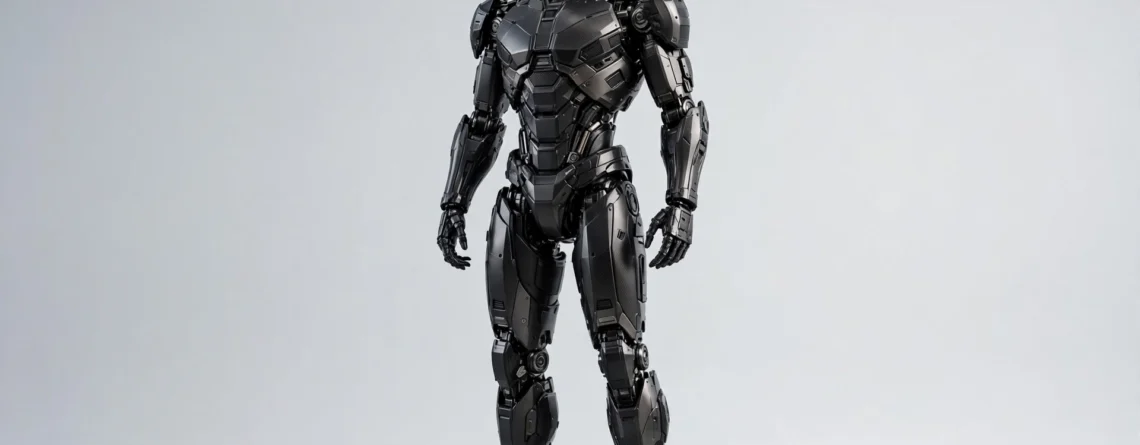 EngineAI T800 style humanoid robot, full body studio photo