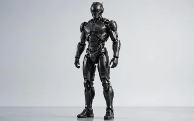 EngineAI T800 style humanoid robot, full body studio photo